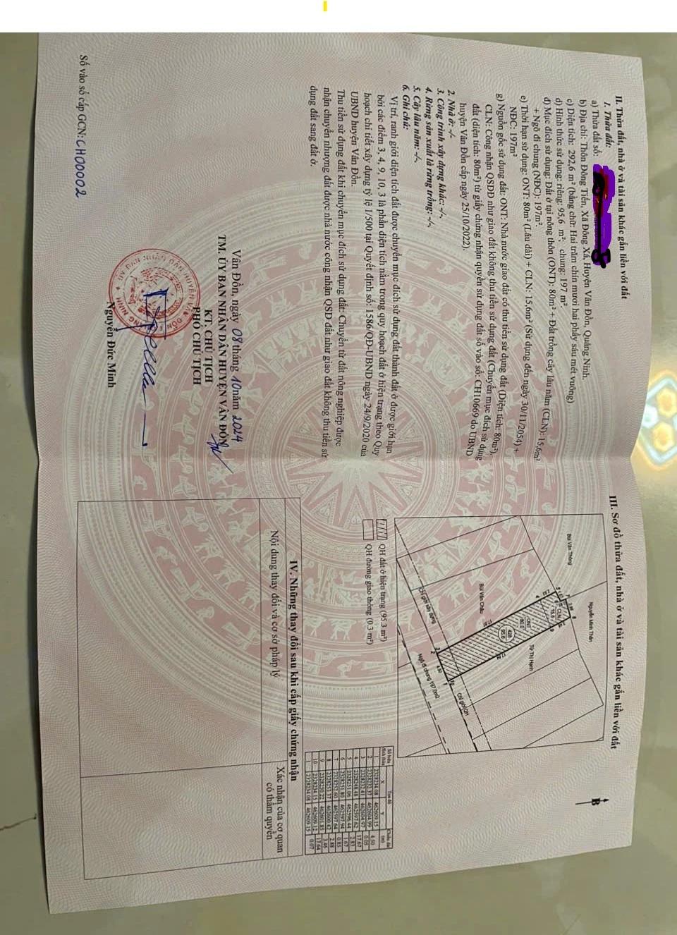 Cần bán lô đất giá chỉ 1,x tỷ 80m2 thổ cư, khu kinh tế Vân đồn Quảng Ninh