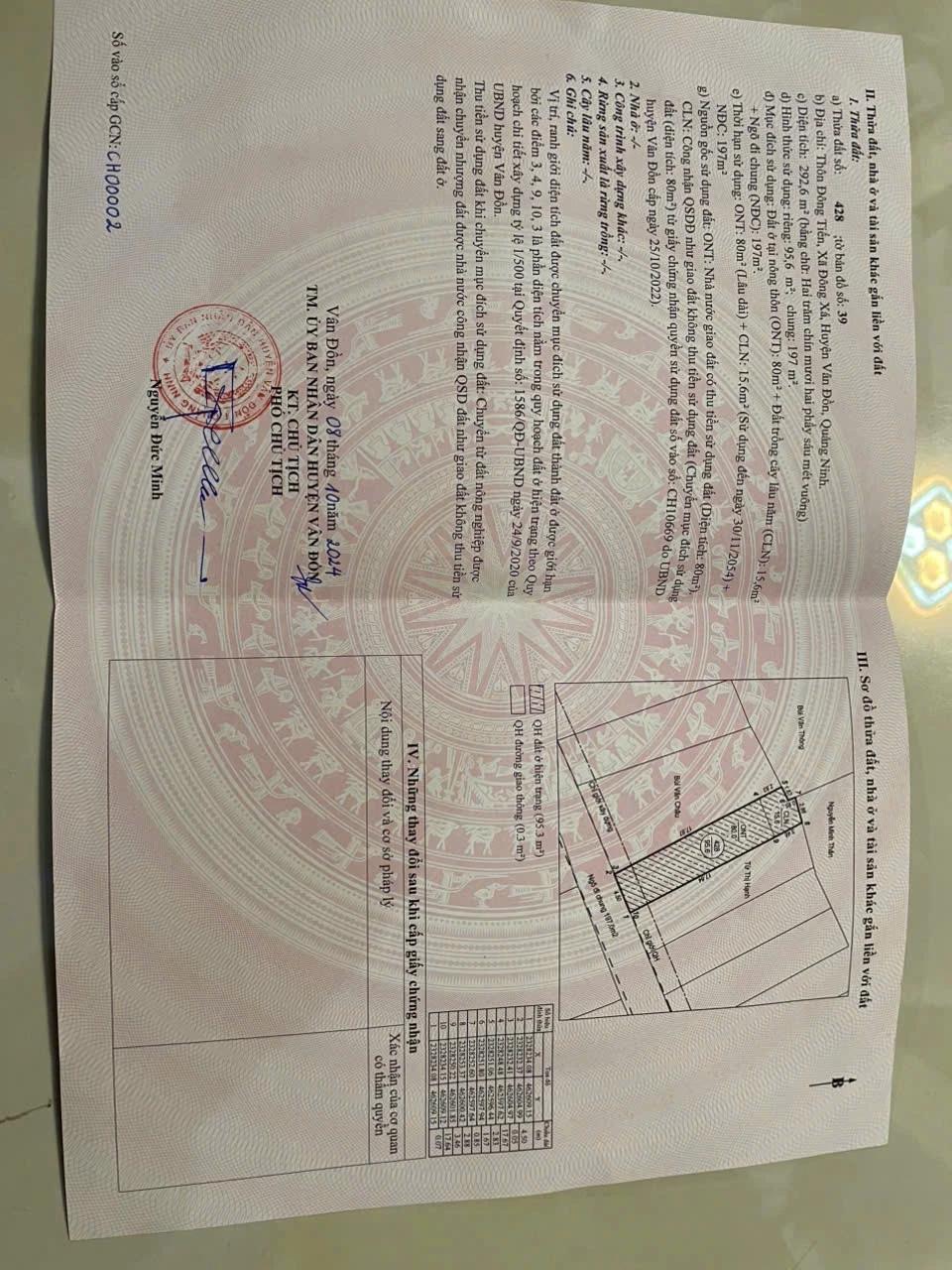 Bán lô đất 95.6m2 giá chỉ hơn tỷ tại huyện Vân Đồn kinh tế phát triển